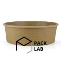 Round Kraft paper salad bowl 1100 ml with plastic lid Round Kraft paper salad bowl 1100 ml with plastic lid